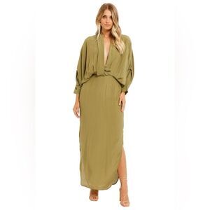 Revolve SWF Plunge Dress - Amazon Green Size M MSRP $319